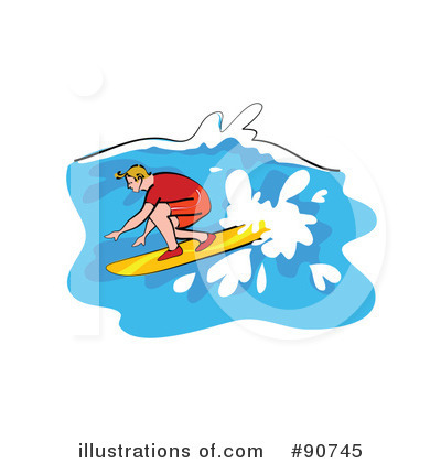 Royalty-Free (RF) Surfing Clipart Illustration by Prawny - Stock Sample #90745