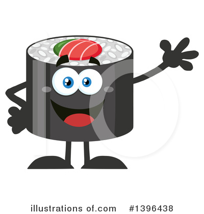 Royalty-Free (RF) Sushi Character Clipart Illustration by Hit Toon - Stock Sample #1396438
