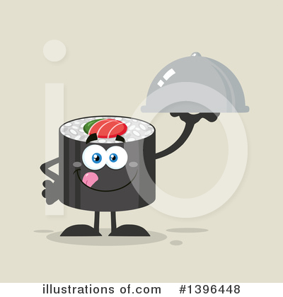 Royalty-Free (RF) Sushi Character Clipart Illustration by Hit Toon - Stock Sample #1396448