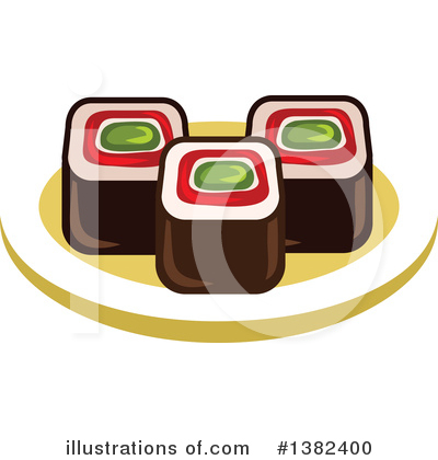 Sushi Roll Clipart #1382400 by Vector Tradition SM