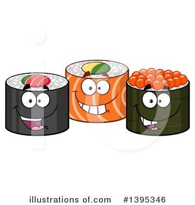 Sushi Roll Clipart #1395346 by Hit Toon