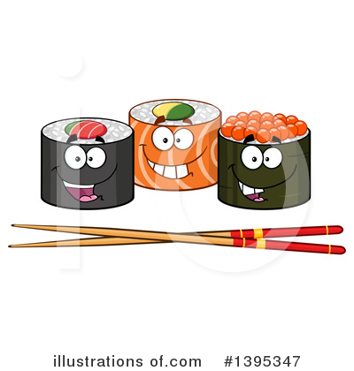 Sushi Character Clipart #1395347 by Hit Toon