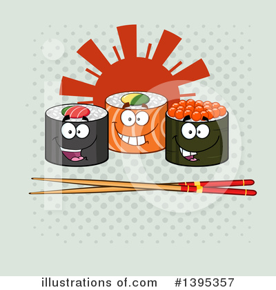Royalty-Free (RF) Sushi Clipart Illustration by Hit Toon - Stock Sample #1395357