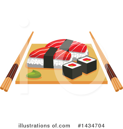 Royalty-Free (RF) Sushi Clipart Illustration by Vector Tradition SM - Stock Sample #1434704