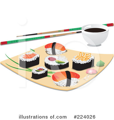 Royalty-Free (RF) Sushi Clipart Illustration by Vitmary Rodriguez - Stock Sample #224026