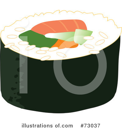 Royalty-Free (RF) Sushi Clipart Illustration by Rosie Piter - Stock Sample #73037