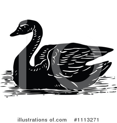 Royalty-Free (RF) Swan Clipart Illustration by Prawny Vintage - Stock Sample #1113271