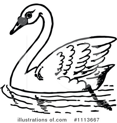Royalty-Free (RF) Swan Clipart Illustration by Prawny Vintage - Stock Sample #1113667