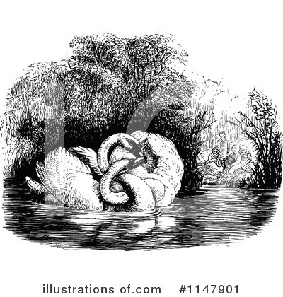 Royalty-Free (RF) Swan Clipart Illustration by Prawny Vintage - Stock Sample #1147901