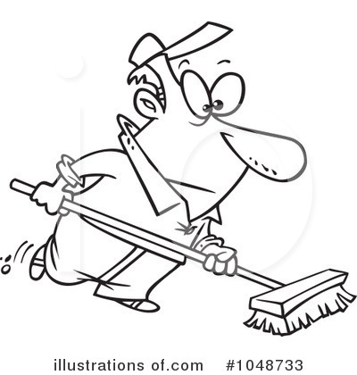 Royalty-Free (RF) Sweeping Clipart Illustration by toonaday - Stock Sample #1048733