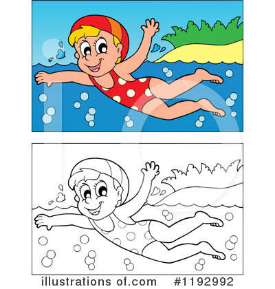 Royalty-Free (RF) Swimming Clipart Illustration by visekart - Stock Sample #1192992
