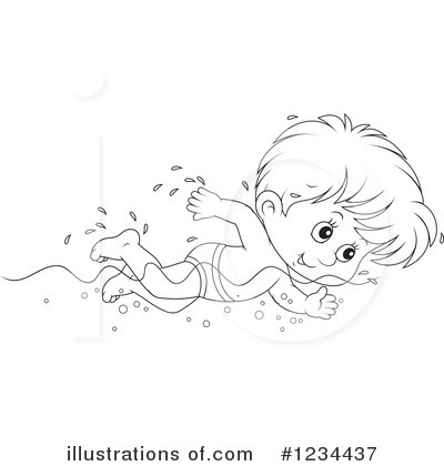 Royalty-Free (RF) Swimming Clipart Illustration by Alex Bannykh - Stock Sample #1234437