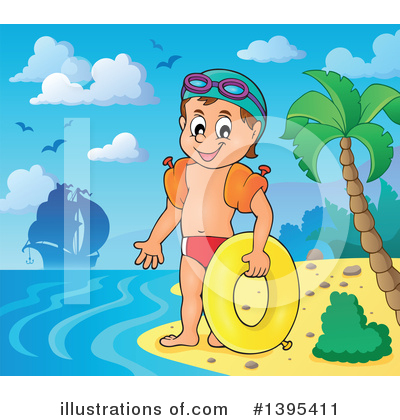 Royalty-Free (RF) Swimming Clipart Illustration by visekart - Stock Sample #1395411