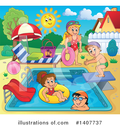 Royalty-Free (RF) Swimming Clipart Illustration by visekart - Stock Sample #1407737