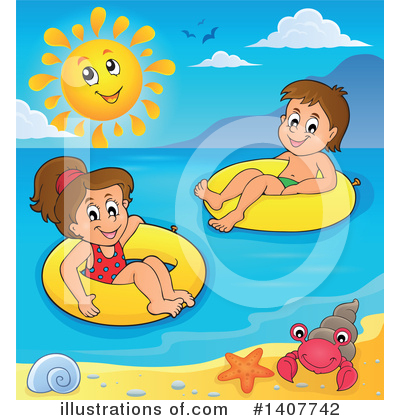 Royalty-Free (RF) Swimming Clipart Illustration by visekart - Stock Sample #1407742