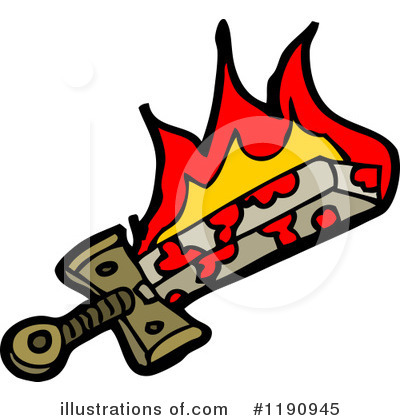 Flaming Sword Clipart #1190945 by lineartestpilot
