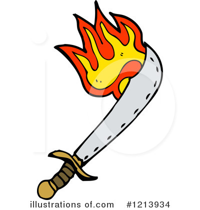 Flaming Sword Clipart #1213934 by lineartestpilot