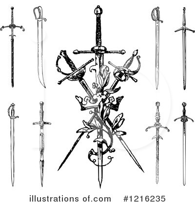 Royalty-Free (RF) Sword Clipart Illustration by BestVector - Stock Sample #1216235