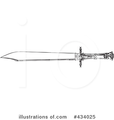 Royalty-Free (RF) Sword Clipart Illustration by BestVector - Stock Sample #434025
