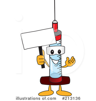 Royalty-Free (RF) Syringe Mascot Clipart Illustration by Mascot Junction - Stock Sample #213136