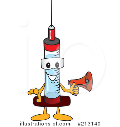 Royalty-Free (RF) Syringe Mascot Clipart Illustration by Mascot Junction - Stock Sample #213140