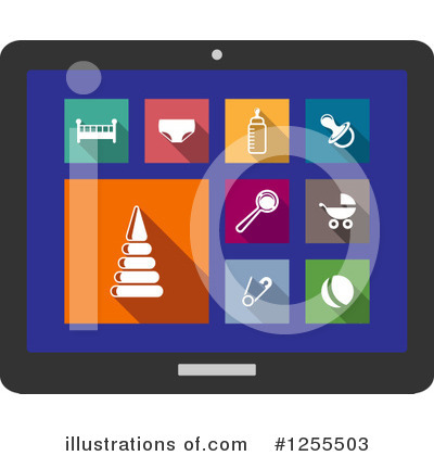 Royalty-Free (RF) Tablet Computer Clipart Illustration by Vector Tradition SM - Stock Sample #1255503