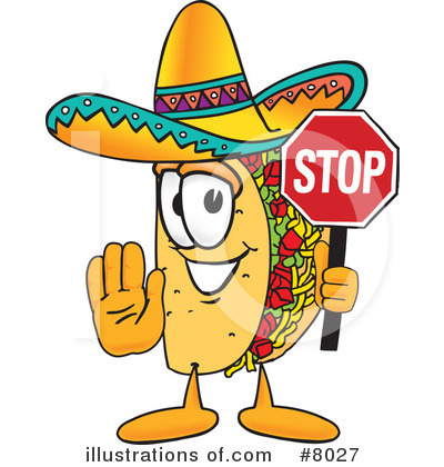 Royalty-Free (RF) Taco Clipart Illustration by Mascot Junction - Stock Sample #8027