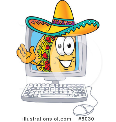 Royalty-Free (RF) Taco Clipart Illustration by Mascot Junction - Stock Sample #8030