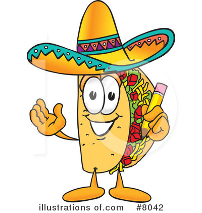 Royalty-Free (RF) Taco Clipart Illustration by Mascot Junction - Stock Sample #8042