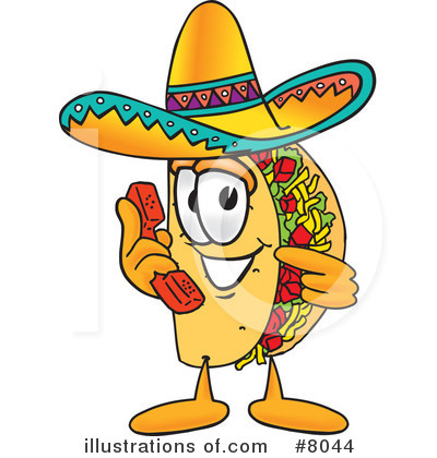Royalty-Free (RF) Taco Clipart Illustration by Mascot Junction - Stock Sample #8044