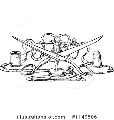 Royalty-Free (RF) Tailor Clipart Illustration by Prawny Vintage - Stock Sample #1149506