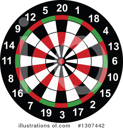 Dart Board Clipart #1129439 - Illustration by Graphics RF