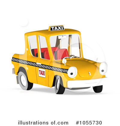 Royalty-Free (RF) Taxi Clipart Illustration by Michael Schmeling - Stock Sample #1055730