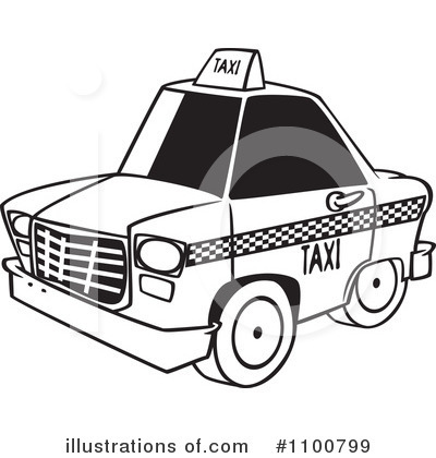 Royalty-Free (RF) Taxi Clipart Illustration by toonaday - Stock Sample #1100799