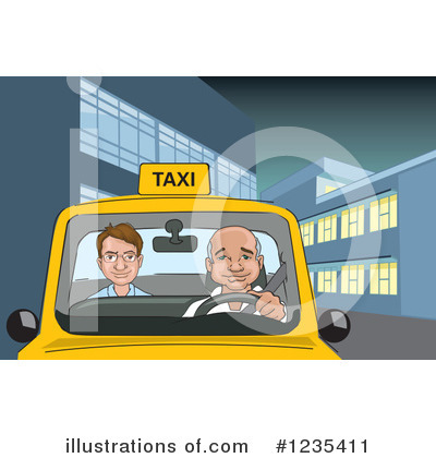 Royalty-Free (RF) Taxi Clipart Illustration by David Rey - Stock Sample #1235411