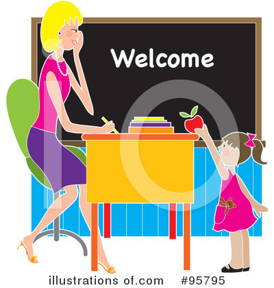 Royalty-Free (RF) Teacher Clipart Illustration by Maria Bell - Stock Sample #95795