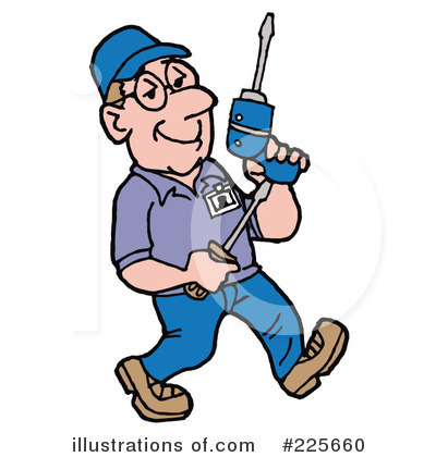 Royalty-Free (RF) Technician Clipart Illustration by LaffToon - Stock Sample #225660