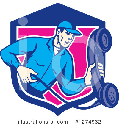 Telephone Repairman Clipart #1274932 by patrimonio
