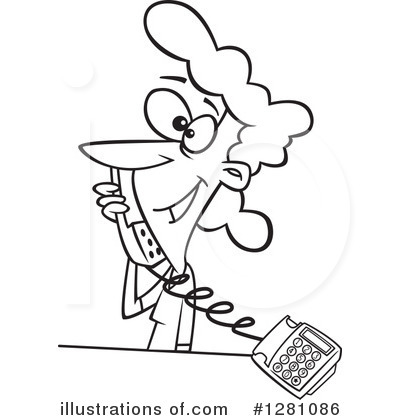 Royalty-Free (RF) Telephone Clipart Illustration by toonaday - Stock Sample #1281086