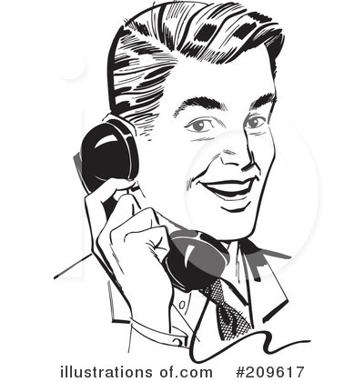 Royalty-Free (RF) Telephone Clipart Illustration by BestVector - Stock Sample #209617