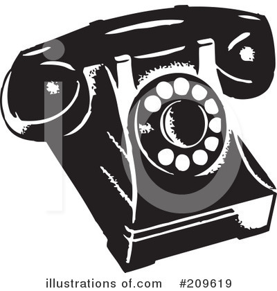 Royalty-Free (RF) Telephone Clipart Illustration by BestVector - Stock Sample #209619