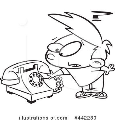 Royalty-Free (RF) Telephone Clipart Illustration by toonaday - Stock Sample #442280