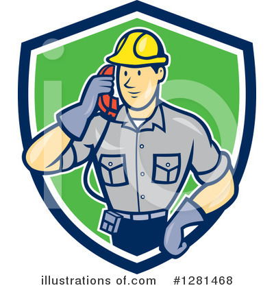 Telephone Repairman Clipart #1281468 by patrimonio