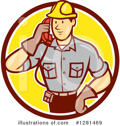 Telephone Repairman Clipart #1281469 by patrimonio