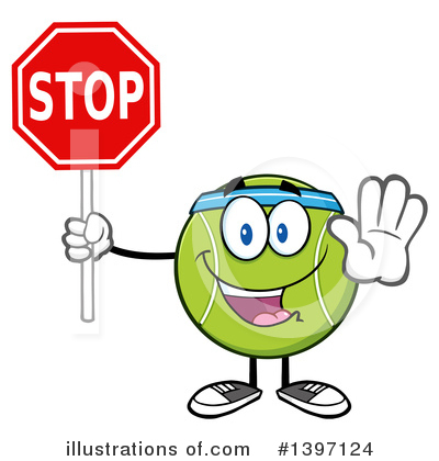 Royalty-Free (RF) Tennis Ball Character Clipart Illustration by Hit Toon - Stock Sample #1397124