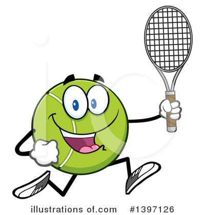 Royalty-Free (RF) Tennis Ball Character Clipart Illustration by Hit Toon - Stock Sample #1397126