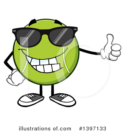 Royalty-Free (RF) Tennis Ball Character Clipart Illustration by Hit Toon - Stock Sample #1397133