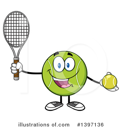 Royalty-Free (RF) Tennis Ball Character Clipart Illustration by Hit Toon - Stock Sample #1397136