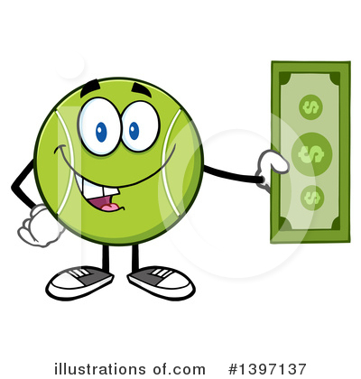 Royalty-Free (RF) Tennis Ball Character Clipart Illustration by Hit Toon - Stock Sample #1397137