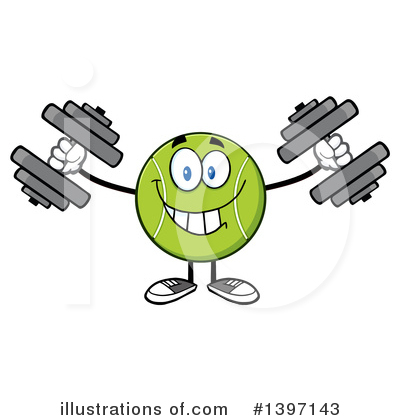 Royalty-Free (RF) Tennis Ball Character Clipart Illustration by Hit Toon - Stock Sample #1397143